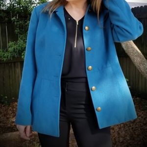 Coldwater Creek Soft-Brushed Coat W 14 Aqua